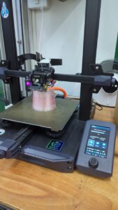 The 3D print in progress